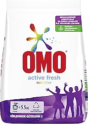 Omo Active Fresh Renkliler için 5.5 kg Toz Deterjan