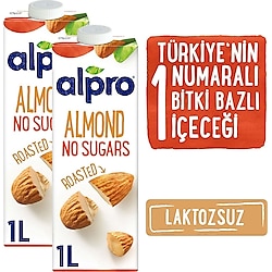 Alpro Şekersiz Badem Sütü 1 lt 2'li