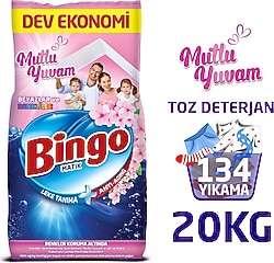 Bingo Matik Mutlu Yuvam Renkliler ve Beyazlar 10 kg 2'li Toz Deterjan